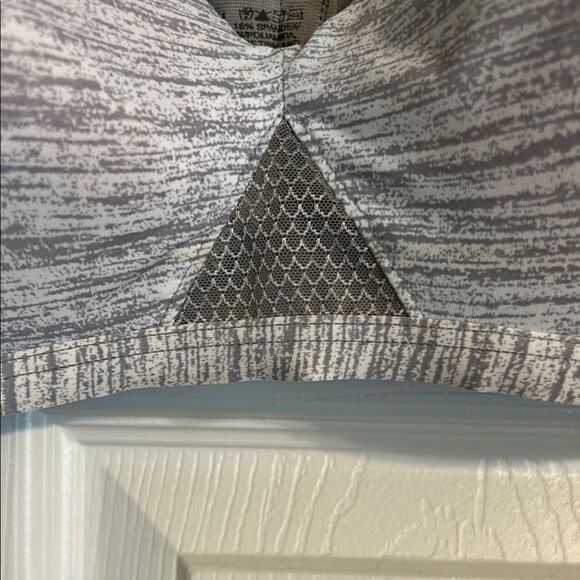 HANES Gray Heather Large Wireless Bra Soft Jersey Mesh Adjustable Lined - Picture 2 of 10